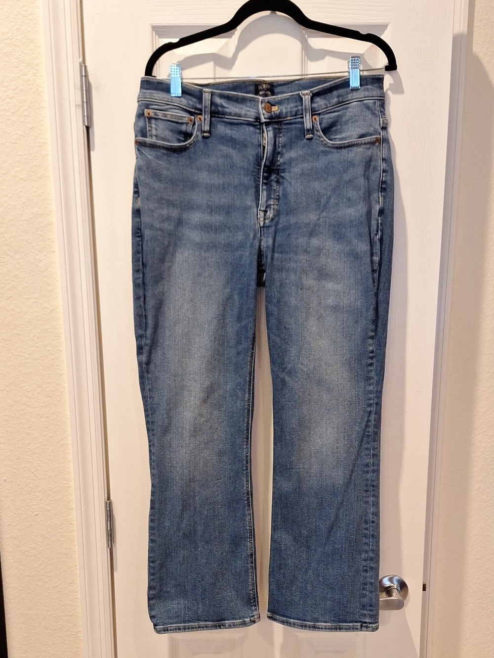 J. Crew Factory - Mid-Rise Flare Crop Jeans in Medium Blue Wash - 10 or 30